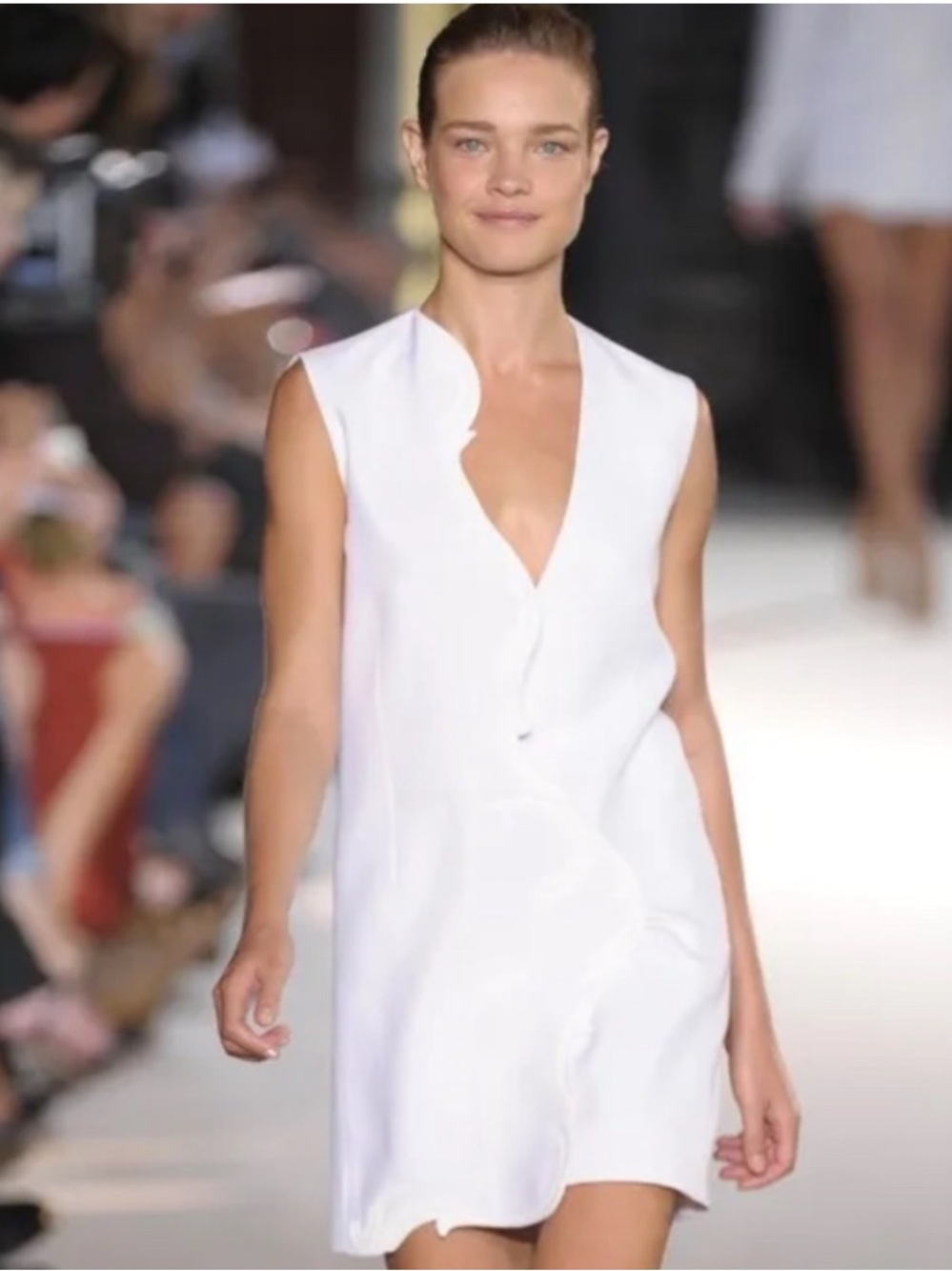 Stella McCartney Vintage White Sleeveless V-Neck Shift Dress